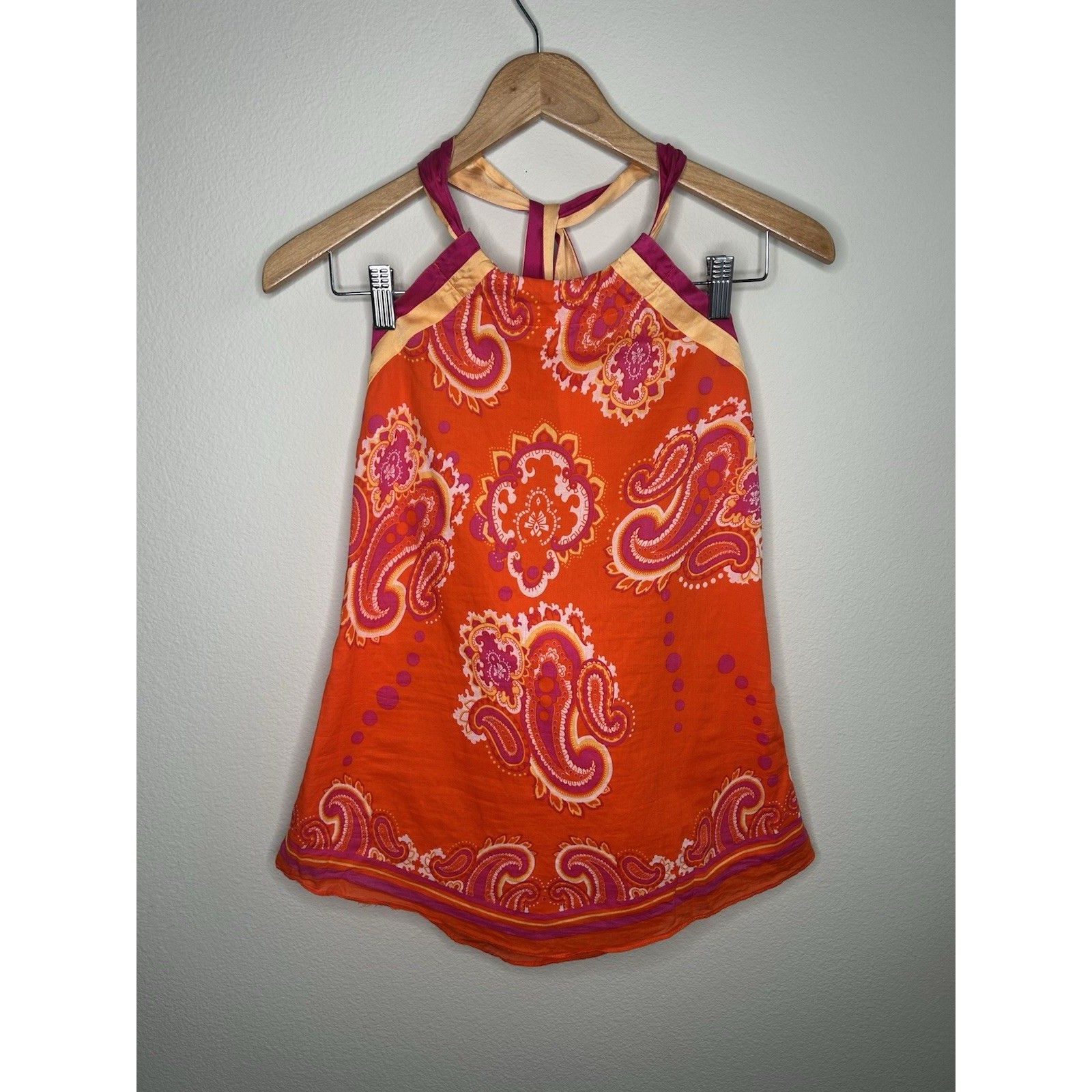 Vintage Y2k Guess Jeans Paisley Print Lightweight Bandana Style Halter Top -Med